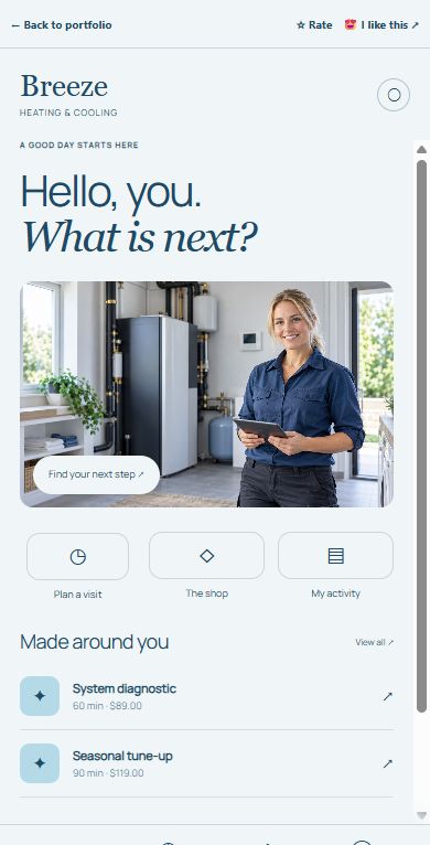 Customer mobile app preview
