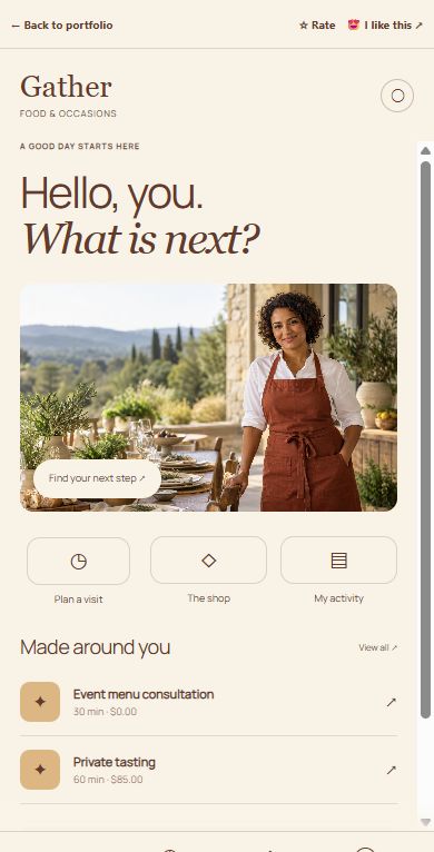 Customer mobile app preview