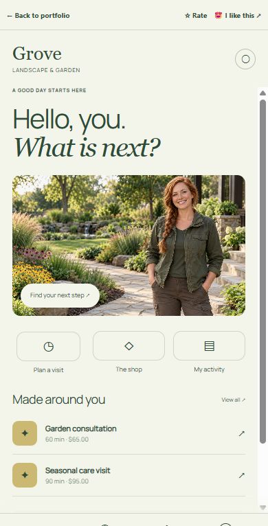 Customer mobile app preview