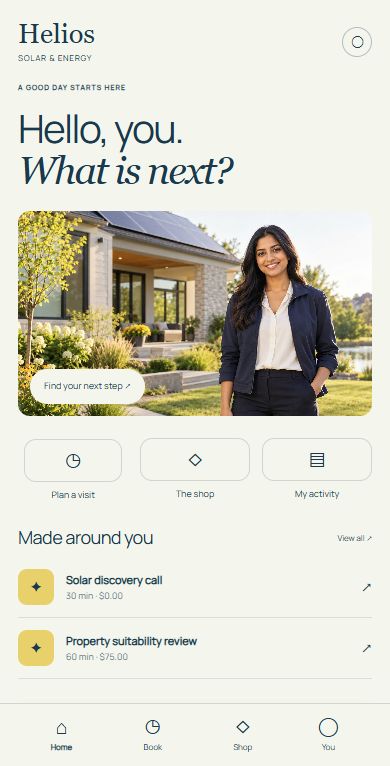 Customer mobile app preview