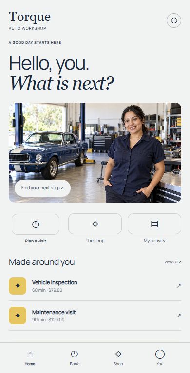 Customer mobile app preview