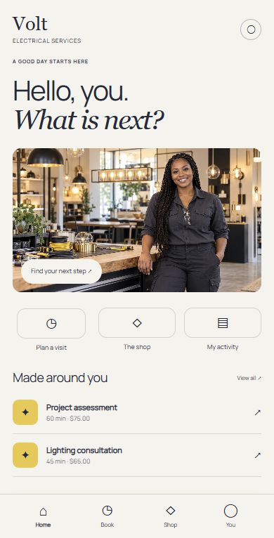 Customer mobile app preview